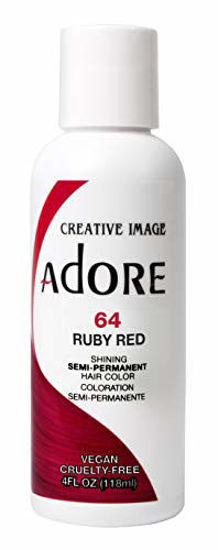 Picture of Adore Semi Permanent Hair Color - Vegan and Cruelty-Free Hair Dye - 4 Fl Oz - 064 Ruby Red (Pack of 1)