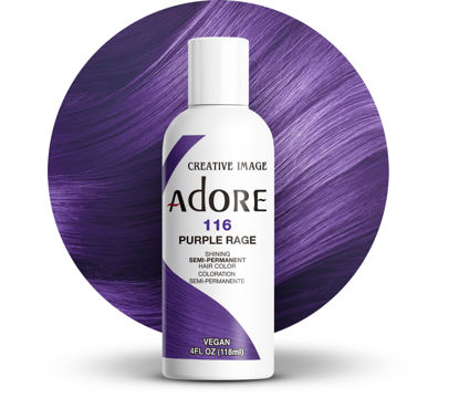 Picture of Adore Semi Permanent Hair Color - Vegan and Cruelty-Free Hair Dye - 4 Fl Oz - 116 Purple Rage (Pack of 1)