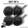 Picture of Shower Puff 4 Pack Black Bath Sponge Shower Loofahs Pouf Ball Nature Bamboo Charcoal Mesh Bulk Puffs Large, Shower Essential Skin Care by WhaleLife