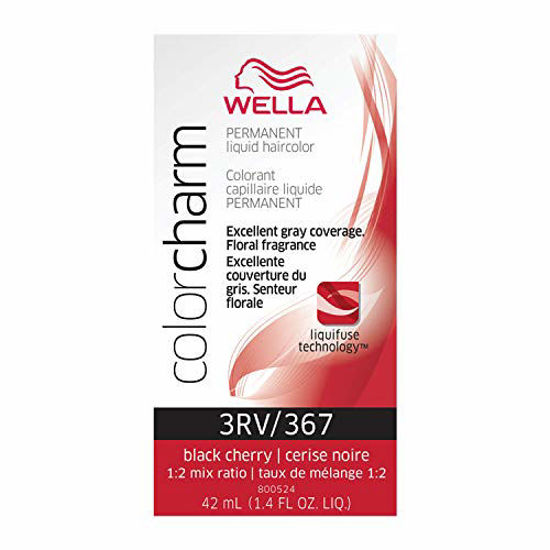 Picture of WELLA Color Charm Permanent Liquid Hair Color for Gray Coverage, 3RV Black Cherry