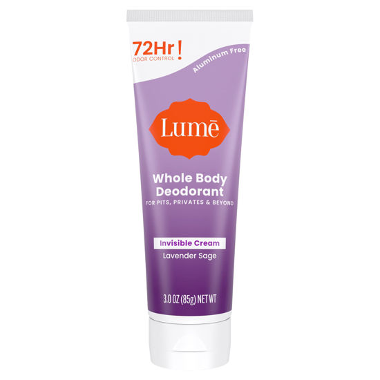 Picture of Lume Whole Body Deodorant - Invisible Cream Tube - 72 Hour Odor Control - Aluminum Free, Baking Soda Free, Skin Safe - 3.0 ounce (Lavender Sage)