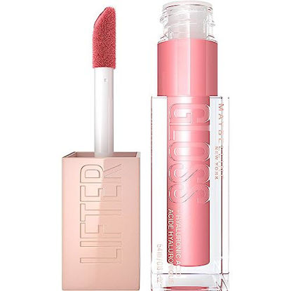 Picture of MAYBELLINE New York Lifter Gloss, Hydrating Lip Gloss with Hyaluronic Acid, High Shine for Plumper Looking Lips, Silk, Warm Mauve Neutral, 0.18 Ounce