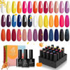 Picture of Beetles Nail Polish Kit, 20Pcs Sunset Soiree Collection Orange Red Purple Blue Glitter Gel Polish Starter Kit with Gel Top Base Coat Gel Holiday Nails Manicure Gifts for Women