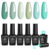 Picture of Beetles Gel Nail Polish Kit 6 Colors Mermaid's Tears Collection Gel Polish Set Soak Off Nail Gel Polish Set Seafoam Green Olive Gel Nail Manicure Kit for Women Diy Home