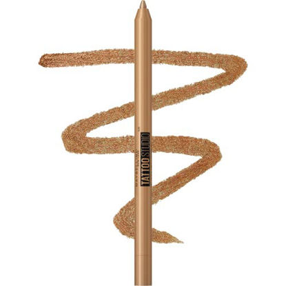 Picture of Maybelline New York Tattoo Studio Long-Lasting Sharpenable Eyeliner Makeup Pencil, Glide on Smooth Gel Pigment, 36 Hour Wear, Waterproof Bronze Glitz 0.04 oz