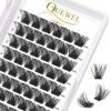 Picture of QUEWEL Cluster Lashes 72 Pcs Wide Stem Individual Lashes C/D Curl 8-16mm Length DIY Eyelash Extension False Eyelashes Natural&Mega Styles Soft for Personal Makeup Use at Home (Mega-C-14)