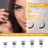 Picture of Lash Clusters D Curl 12mm B&Q LASH Natural Individual Lashes Eyelash Clusters Extensions Individual Lashes Cluster DIY at Home DIY Eyelash Extensions 72 Clusters Lashes C D Curl (B01-D-12mm)