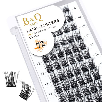 Picture of Lash Clusters D Curl 8-16MIX 72 Clusters Lashes C D Curl B&Q LASH Wispy Volume Lashes Eyelash Extensions Individual Lashes Cluster DIY at Home (B35,D-8-16MIX)