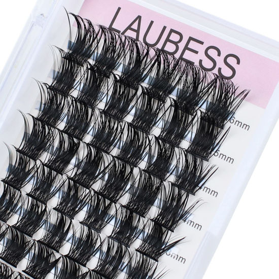 Picture of Cluster Lashes 72pcs Individual Lashes Mixed Tray Volume Eyelash Clusters DIY Lash Extension Fluffy Cluster Eyelash Extensions Kit Soft Lash Clusters (01-0.07C, 9-16mm)