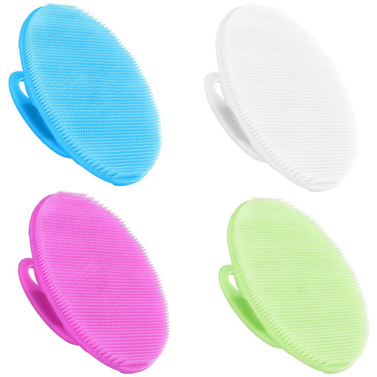 Picture of INNERNEED Food-Grade Soft Body Scrubber Gentle Exfoliating Scrub Cleansing Loofah Shower Brush, More Hygienic, Family Pack (Pack of 4)