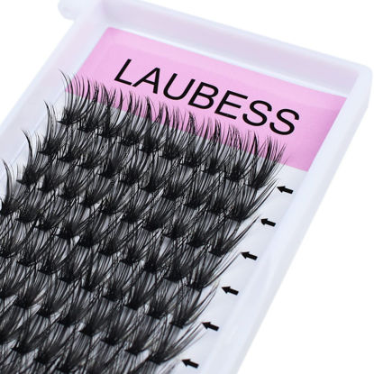 Picture of Lash Clusters Extensions D Curl 40D DIY Eyelash Extension Natural Look 3D Effect Long DIY Individual Lash Extensions Black False Eyelashes 120pcs (40D-0.07D, 15mm)