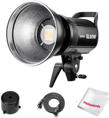 Picture of Godox SL-60W 60W CRI95+ Qa>90 5600¡À300K Bowens Mount Led Continuous Video Light, Brightness Adjustment, 433MHz Grouping System,for Video Recording,Wedding,Outdoor Shooting