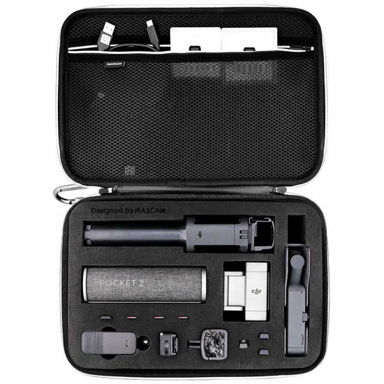 Picture of MAXCAM Carrying Large Case Compatible with DJI Pocket 2 Creator Combo + Charging Case + Waterproof Case + Extension Rod + Phone Clip (Pocket 2 and Accessories are NOT Included)