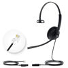 Picture of Yealink Phone Headsets for Office Phones YHS34 Lite QD to RJ9 Wired Headset Compatible with Poly Avaya Snom Grandstream Phones Desk Landline Headset with Microphone -Mono/72g/2.1m Cable