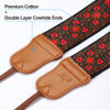 Picture of PADWA Red Hearts Embroidered Camera Strap - Double Layer Cowhide Ends,2" Pure Cotton Woven Camera Straps, Adjustable Vintage Neck & Shoulder Strap for All DSLR Cameras,Great Gift for Photographers