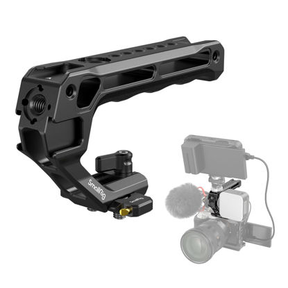 Picture of SmallRig Lightweight NATO Top Handle, Quick Release NATO Grip w/NATO Rail for DSLR Camera Cage, Universal Top Handle with 5 Cold Shoe Adapters - 4345