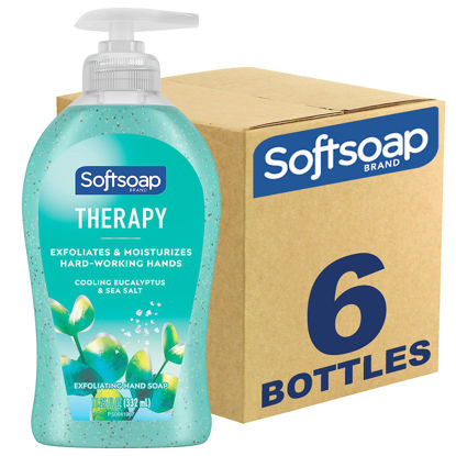 Picture of Softsoap Therapy Cooling Eucalyptus Sea Salt Scent Exfoliating Liquid Hand Soap, 11.25 Oz, 6 pack