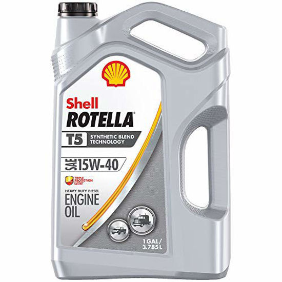 Picture of Shell Rotella T5 Synthetic Blend 15W-40 Diesel Engine Oil (1 Gallon, Single Pack)