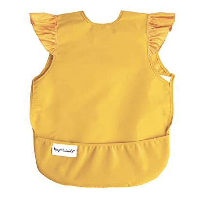 Picture of Tiny Twinkle Mess Proof Baby Bib - Waterproof Baby Apron - Machine Washable - PVC, BPA, & Phthalate Free - Great Travel Bib for Baby Eating - Baby Food Bibs (Dandelion, Large 2-4 Years)