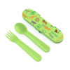 Picture of Bentgo® Kids Utensil Set - Reusable Plastic Fork, Spoon & Storage Case - BPA-Free Materials, Easy-Grip Handles, Dishwasher Safe - Ideal for School Lunch, Travel, & Outdoors (Safari)