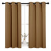 Picture of NICETOWN Sleek Blackout Curtains 45 inches Length for Small Windows, Noise Reducing and Block Draft Panels for Door Doorway Laundry Office Luxury Decor Theme (2 Panels, Gold Brown, W34 x L45 -Inch)