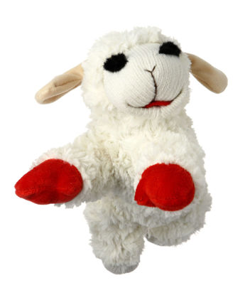 Picture of Multipet Plush Dog Toy, Lambchop, 10", White/Tan, Small