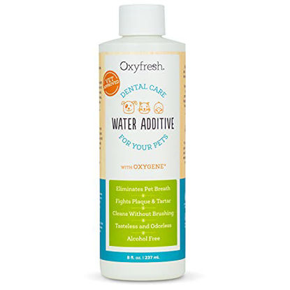 Picture of Oxyfresh Premium Pet Dental Care Solution Pet Water Additive: Best Way to Eliminate Bad Dog Breath and Cat Bad Breath - Fights Tartar & Plaque - So Easy, Just Add to Water! Vet Recommended 8 oz.