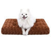 Picture of Washable Dog Bed Deluxe Plush Dog Crate Beds Fulffy Comfy Kennel Pad Anti-Slip Pet Sleeping Mat for Large, Jumbo, Medium, Small Dogs Breeds, 29" x 21", Brown