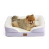 Picture of Bedsure Small Orthopedic Dog Bed, Bolster Dog Beds for Small Dogs - Foam Sofa with Removable Washable Cover, Waterproof Lining and Nonskid Bottom Couch, Lavender