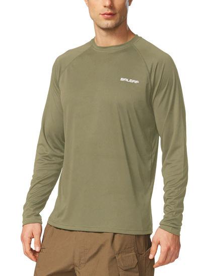 BALEAF Men's Long Sleeve Swim Shirts Rash Guard UV Sun Protection SPF T-Shirts UPF 50+ Quick Dry Swimming Fishing Slate Green Size XL