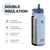 Picture of BOTTLE BOTTLE 32oz Insulated Water Bottle Stainless Steel Sport Water Bottle with Straw Dual-use Lid Design for Gym with Pill Box (blue)