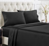 Picture of California Design Den 400 Thread Count 100% Cotton Sheets, King Size Sheet Set, 4 Pc, Luxury Sheets & Pillowcases, Breathable Bedding for King Bed, Sateen, King Bed Sheets, Deep Pockets (True Black)