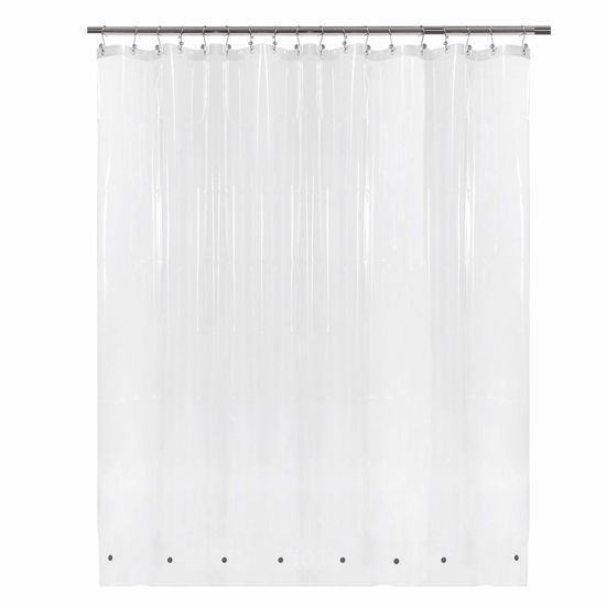 Picture of Barossa Design Extra Wide Shower Curtain Liner 108" x 72" with 8 Magnets - Waterproof PEVA Around Shower Liner for Bathroom, PVC Free, Metal Grommets - Clear, 108X72