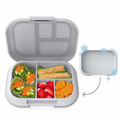 Picture of Bentgo® Kids Chill Lunch Box - Bento-Style Lunch Solution with 4 Compartments and Removable Ice Pack for Meals and Snacks On-the-Go - Leak-Proof, Dishwasher Safe, Patented Design (Gray)