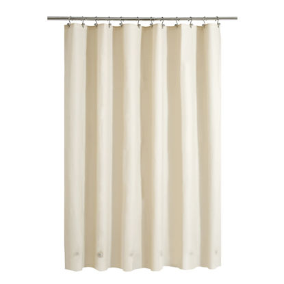 Picture of Barossa Design Beige Shower Curtain Liner with 6 Magnets - Waterproof PEVA Shower Liner for Bathroom, 72" x 72" Standard Size, PVC Free, Metal Grommets - Beige, 72x72