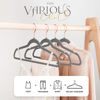 Picture of HOUSE DAY Grey Velvet Hangers 60 Pack, Premium Clothes Hangers Non-Slip Felt Hangers, Sturdy Grey Hangers Heavy Duty Coat Hangers, Space Saving Durable Suit Hangers, No Hanger Marks Rose Gold Hook