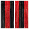 Picture of KatchOn, Red and Black Fringe Curtain, Pack of 2 - XtraLarge, 8x6.4 Feet | Red and Black Backdrop Curtain, Red and Black Party Decorations | Wrestling Party Supplies | Black and Red Party Decorations