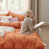 Picture of Bedsure Burnt Orange Duvet Cover Set King Size - Soft Prewashed, 3 Pieces, 1 Duvet Cover 104x90 Inches with Zipper Closure and 2 Pillow Shams, Comforter Not Included