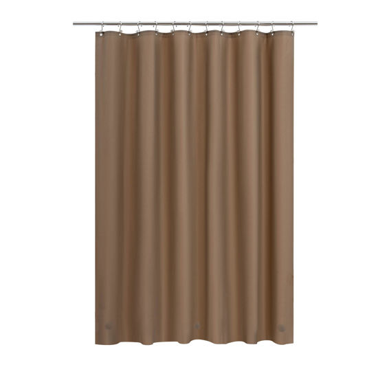 Picture of Barossa Design Brown Shower Curtain Liner - Premium PEVA Shower Liner for Bathroom, BPA & PVC Free, No Chemical Smell, Lightweight Standard Size Shower Curtain with 3 Magnets, Metal Grommets - Brown