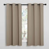 Picture of NICETOWN Sleek Blackout Curtains 63 inches Length for Small Windows, Noise Reducing and Block Draft Panels for Door Doorway Laundry Office Luxury Decor Theme (2 Panels, Taupe, W42 x L63 -Inch)