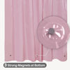 Picture of Pink Shower Curtain Liner Heavy Duty - 8G PEVA Clear Top Plastic Shower Curtain for Bathroom, Waterproof Vinyl & See Through Shower Liner with Magnets, Metal Grommets - Color Block Clear/Pink, 72x72