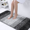 Picture of OLANLY Luxury Bathroom Rug Mat, Extra Soft and Absorbent Microfiber Bath Rugs, Non-Slip Plush Shaggy Bath Carpet Runner, Machine Wash Dry, Bath Mats for Bathroom Floor, Tub and Shower, 44x24, Black