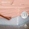 Picture of 100% Cotton Percale Sheets Twin XL Size, Tropical Peach, Deep Pocket, 4 Pieces Sheet Set - 1 Flat, 1 Deep Pocket Fitted Sheet and 2 Pillowcases, Crisp Cool and Strong Bed Linen