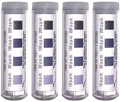 Picture of FryOilSaver Chlorine Test Strips for Restaurants, Precision Chlorine Test Paper, 4 x Vials of 100 Chlorine Sanitizer Test Strips, 10-200 ppm, Chlorine Test Strips, FMP 142-1362