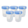 Picture of Dealmed Specimen Containers-Single Use Urine Specimen Cups, Screw on Leak Resistant Lid, Included ID Label, 4 oz, 5 Count