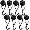 Picture of E BAVITE Swivel Swing Black Magnetic Hooks, 60lbs Heavy Duty Neodymium Magnetic Hooks with Black Epoxy Coating for Refrigerator, Cruise, BBQ Grill Tools etc, 2.66in in Length, Pack of 8