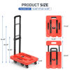 Picture of SPACEKEEPER Folding Hand Truck, 500 LB Heavy Duty Luggage Cart, Utility Dolly Platform Cart with 6 Wheels & 2 Elastic Ropes for Luggage, Travel, Moving, Shopping, Office Use, Orange