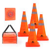 Picture of RoadHero 18 Inch [4 Pack] Collapsible Traffic Safety Cones, Multi Purpose Pop-up Cones with Reflective Collar for Road Safety, Orange Cones for Driving Training, Parking Lots