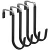 Picture of FYY Over the Door Hooks, 4 Pack Door Hangers Hooks with Rubber Prevent Scratches Heavy Duty Organizer Hooks for Living Room, Bathroom, Bedroom, Kitchen Hanging Clothes, Towels, Hats, Coats, Bags Black