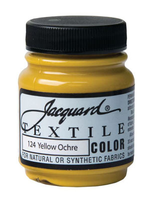 Picture of Jacquard Fabric Paint for Clothes - 2.25 Oz Textile Color - Yellow Ochre - Leaves Fabric Soft - Permanent and Colorfast - Professional Quality Paints Made in USA - Holds up Exceptionally Well to Washing